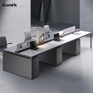 ework办公桌椅组合简约现代办公家具2/4/6人职员桌办公室屏风工位
