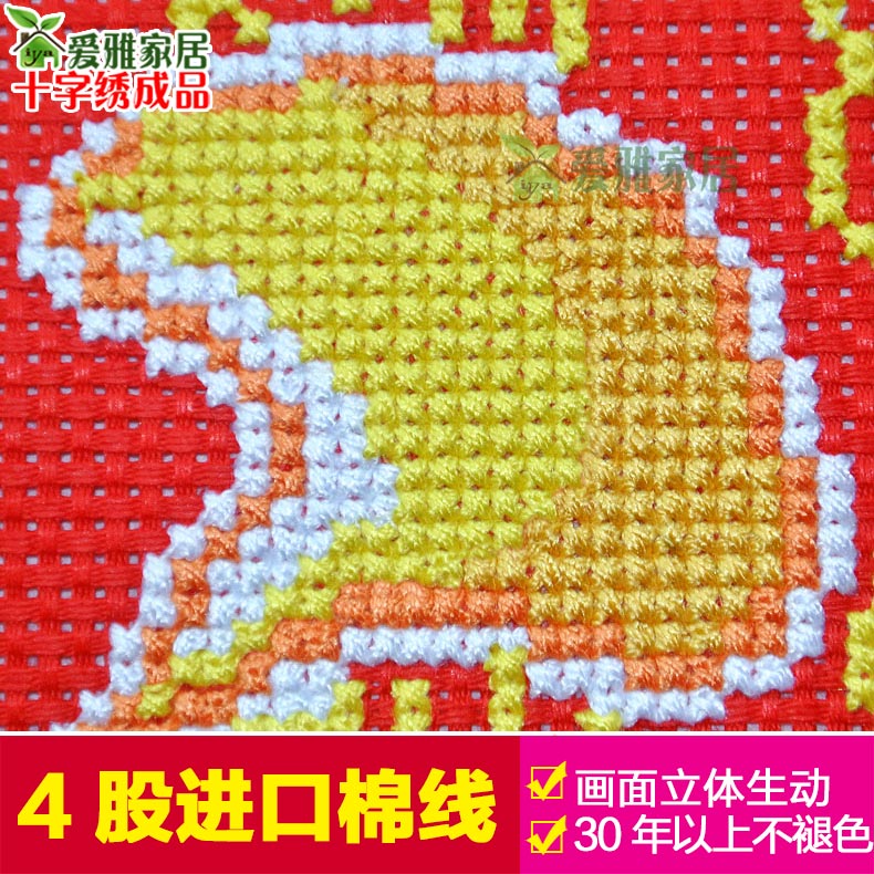 2021新款棉线绣百福图十字绣成品机绣已绣好的出售福字绣字画客厅