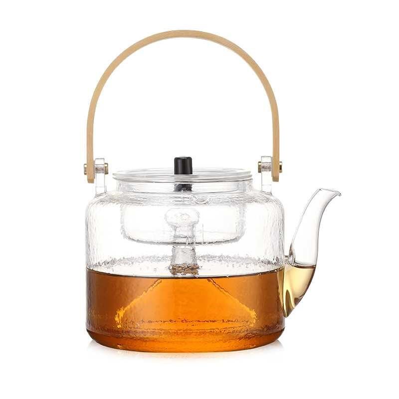 电陶炉煮茶器烧水泡茶壶提粱围炉煮茶炉蒸汽耐热喷淋式玻璃煮茶壶
