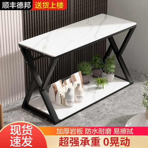 岩板鱼缸架子底座底柜岩板双层承重金属底架超强承重轻奢乌龟缸架