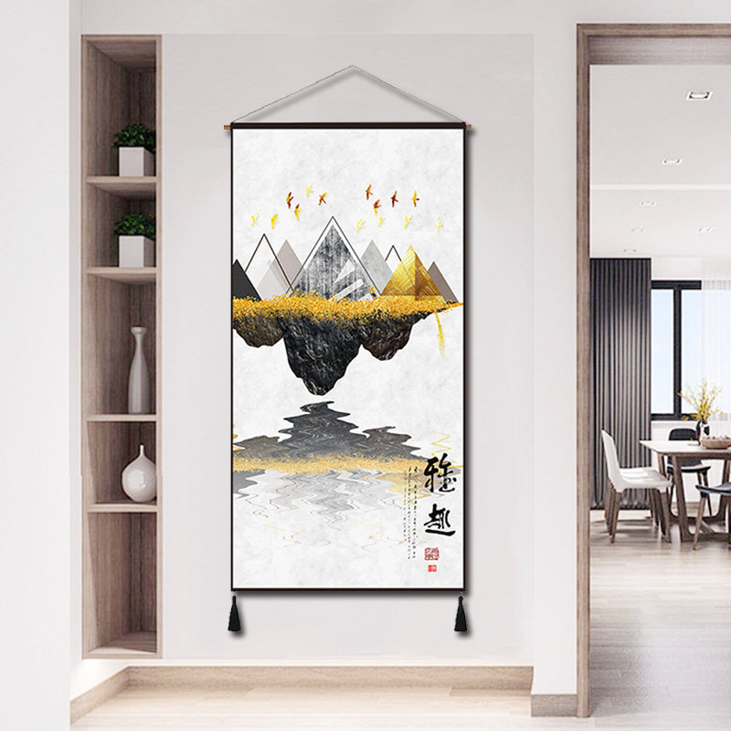 客厅装饰布画挂毯中国风挂毯中式挂毯装饰画客厅布艺挂画玄关挂毯