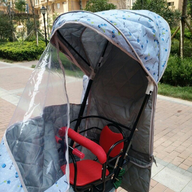 电动自行车踏板车儿童座椅棚防雨棚保暖棚挡风蓬大小孩后座椅雨罩