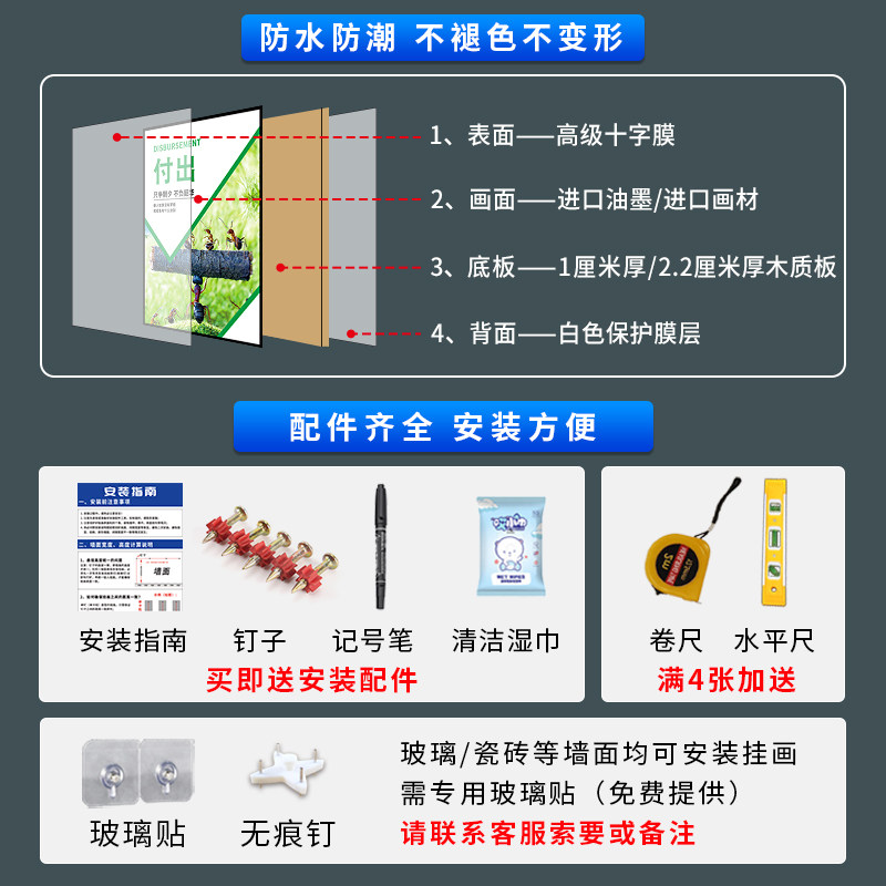 公司励志挂画无框画办公室装饰画会议室背景墙贴壁画企业文化标语
