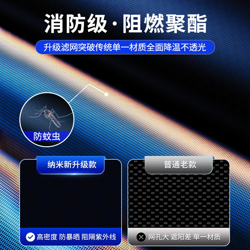 汽车遮阳帘侧窗磁吸式网纱隐私帘防晒隔热车窗窗帘后排窗户避光帘