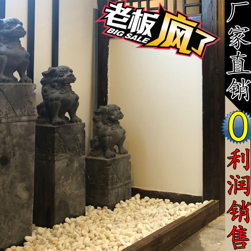 拴马桩仿古做旧青石柱石雕狮子麒麟貔貅栓马桩四神兽庭院装饰造景