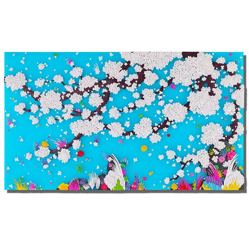 现代艺术高级装饰画立体梅花钉子纽扣实物装置餐厅客厅背景墙挂画