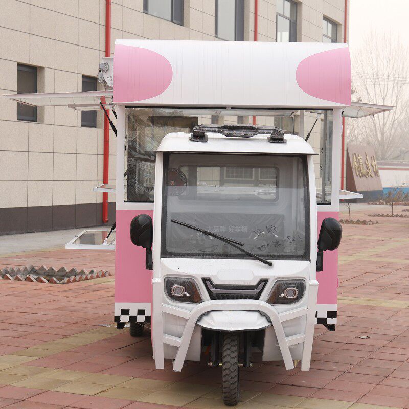 小吃车多功能早餐房车电动三轮车烧烤炸串熟食快餐移动摆摊商用推