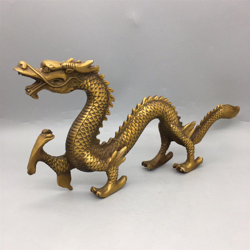 龙纯铜风水龙黄铜龙摆件青龙大号长龙
