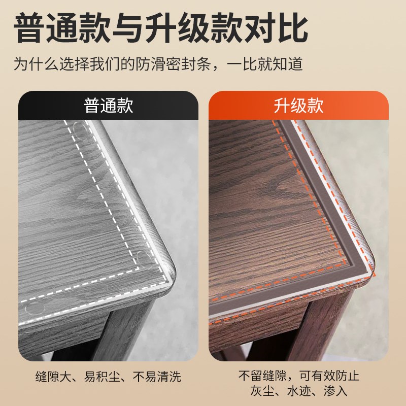 米乐奇钢化玻璃固定防滑垫胶条自粘茶几餐桌台面压条防水密封条图片