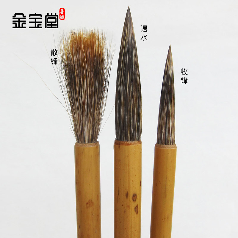 金宝堂石獾毛笔套装书法瘦金体行书草书国画专业级初学兼毫长锋笔