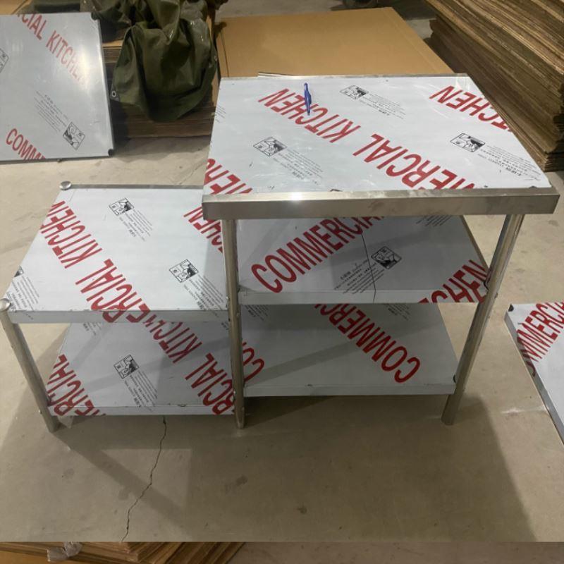定制不锈钢灶台置物架果切家用打荷桌流水线开孔商用异性工作台图片