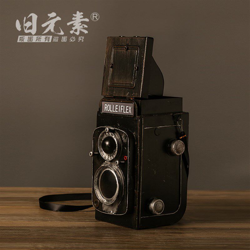 复古老式照相机模型拍照摄影道具怀旧工艺品橱窗陈列装饰品摆件