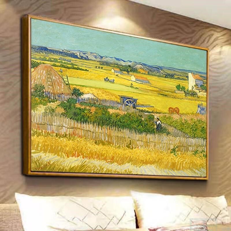 高装饰画世界名画客厅沙发背景墙卧室餐厅玄关挂画jc157丰收80120