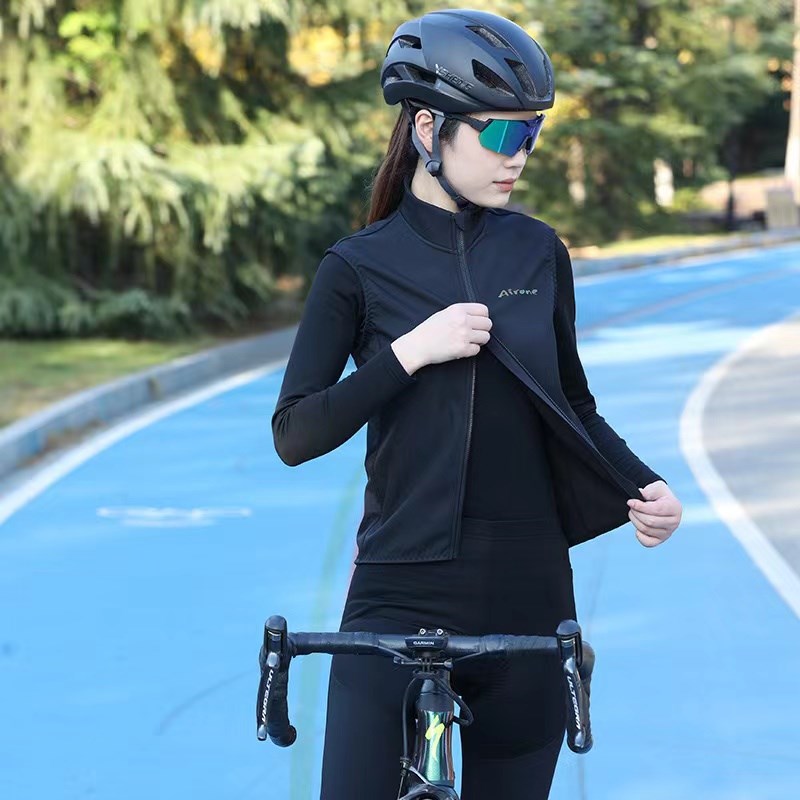 抓绒骑行马甲防风骑行服女款2025新款秋冬季自行车上衣外套男风衣
