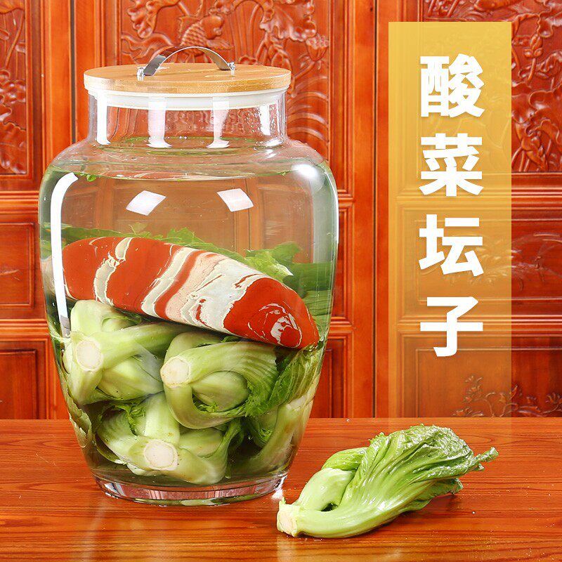 辣白菜泡菜坛子玻璃咸菜罐四川腌菜缸加厚腌制容器密封大口酸菜坛
