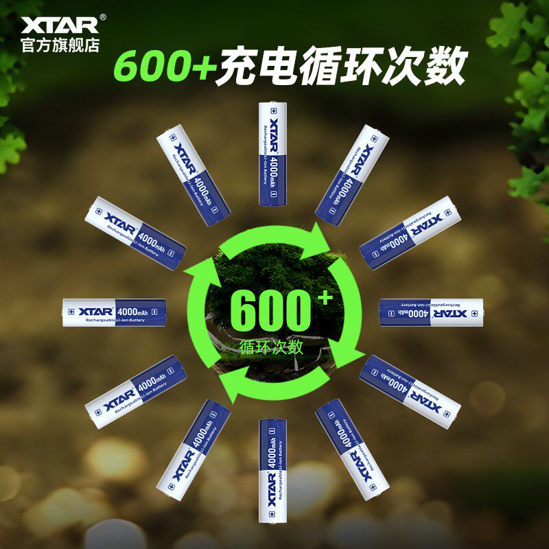 XTAR 18650可充电大容量锂电池4000mAh LED强光手电专用持久续航