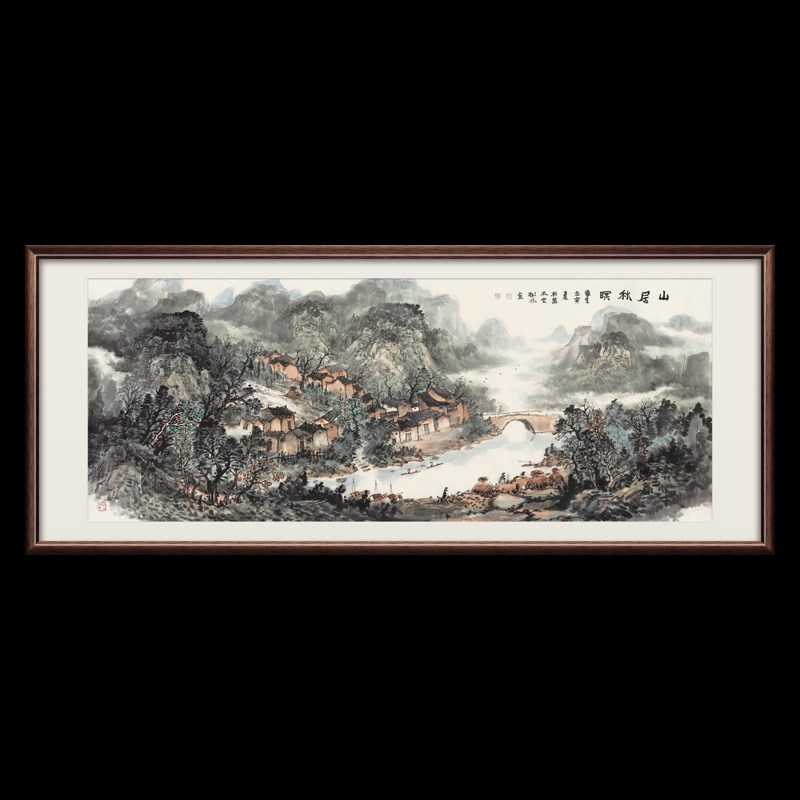 国画山水画客厅装饰画中式挂画纯手绘名家真迹高端水墨字画办公室