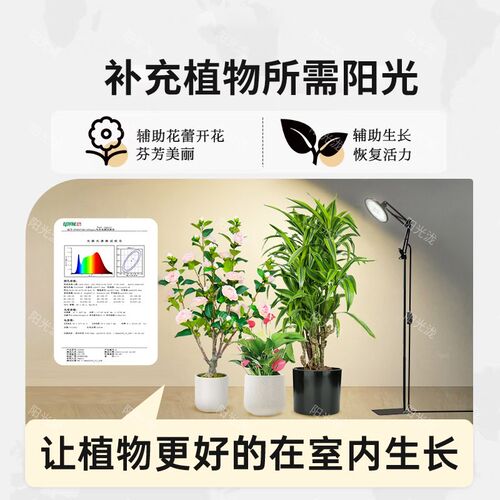 落地式植物补光灯彷太阳光模拟灯全光谱阳台室内月季三角梅生长灯