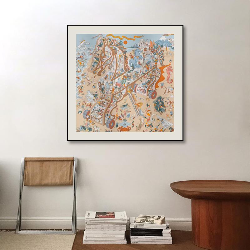 马术学院丝巾装饰画轻奢高级客厅沙发背景墙挂画饭厅墙面装饰裱画