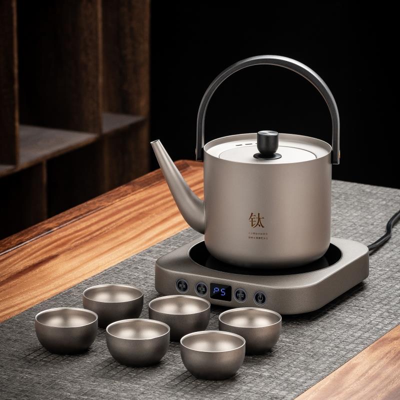 纯手工钛茶具烧水壶中式功夫泡茶壶保温电陶炉煮水套装养生冲茶器