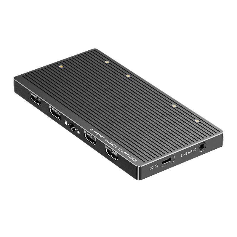 奥顿雷电4路4K60采集卡4路HDMI超高清视频输入环出UVC接电脑导播