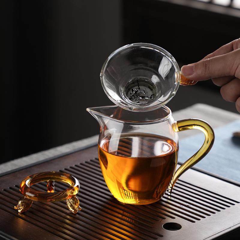 中式轻奢高档公道杯2025新款家用茶海分茶器高硼硅玻璃泡茶具套装