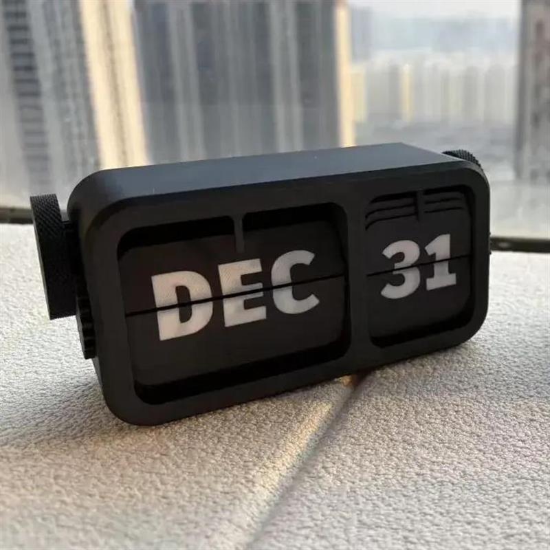 3D打印创意手动翻页钟表复古客厅摆件座钟现代简约机械时钟摆钟