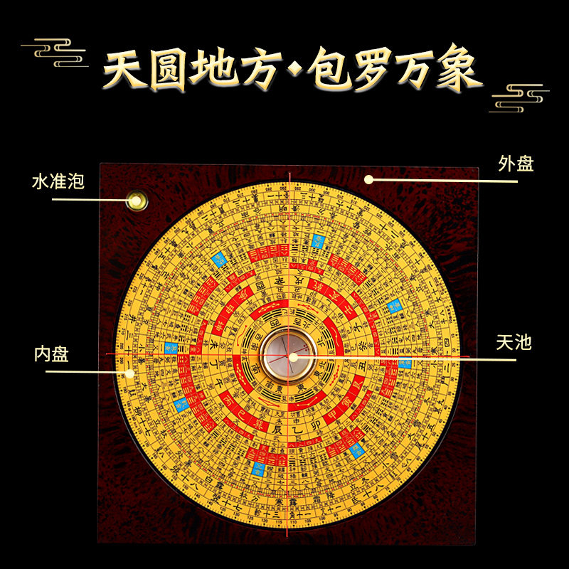 崇道堂风水罗盘三五六八九十35678910寸八卦三元三合综合随身携带