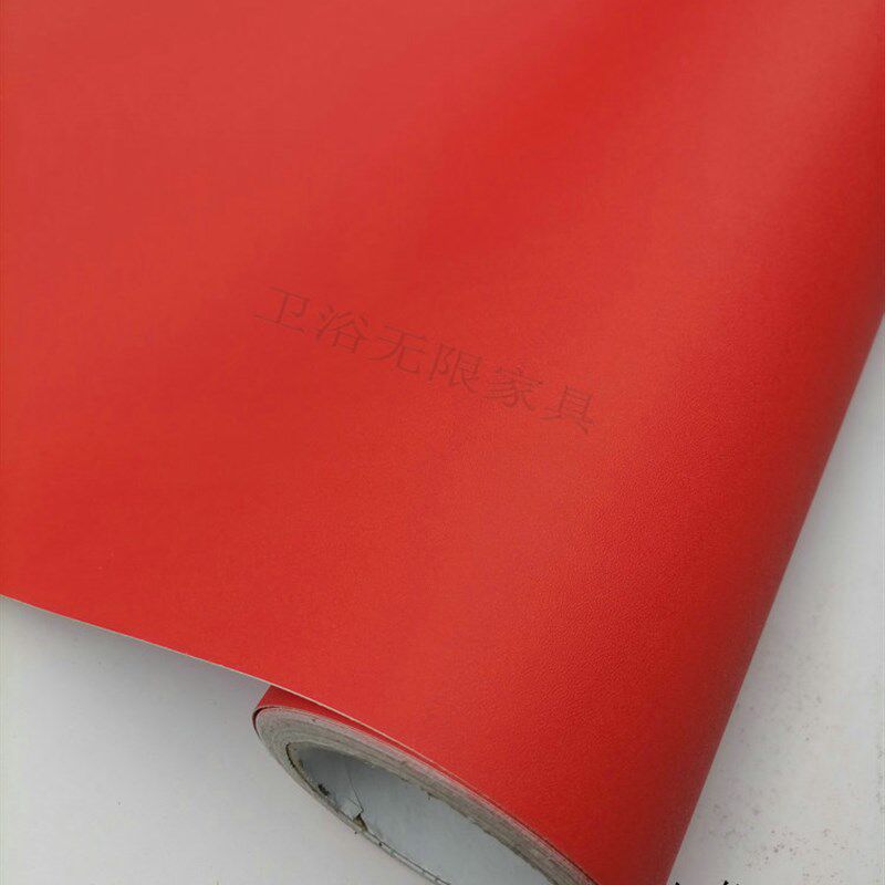 加厚纯色磨砂面波音软片桔黄色家具翻新木纹贴纸家私宝展柜改色膜