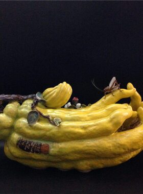 石湾公仔陶瓷佛手创意家居客厅博古架电视柜饰品摆件乔迁工艺礼品