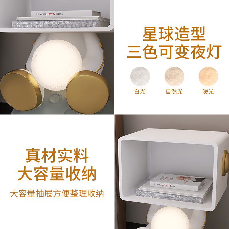创意宇航员床头柜灯大型卧室落地台灯儿童房乔迁礼物床头灯小夜灯