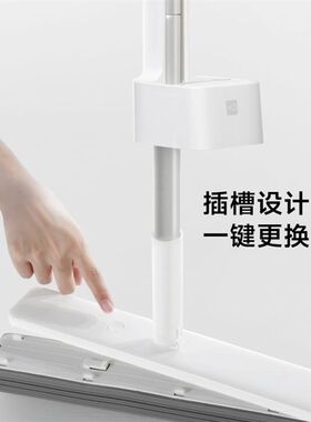 蓝小鱼180胶棉拖把替换头吸水海绵拖把懒人免手洗托把长330