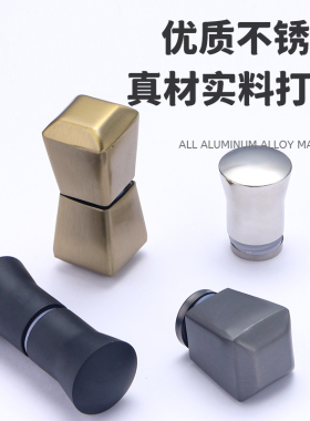 淋浴房玻璃门拉手拉门移门黑色枪灰色金色精致不锈钢单孔小把手