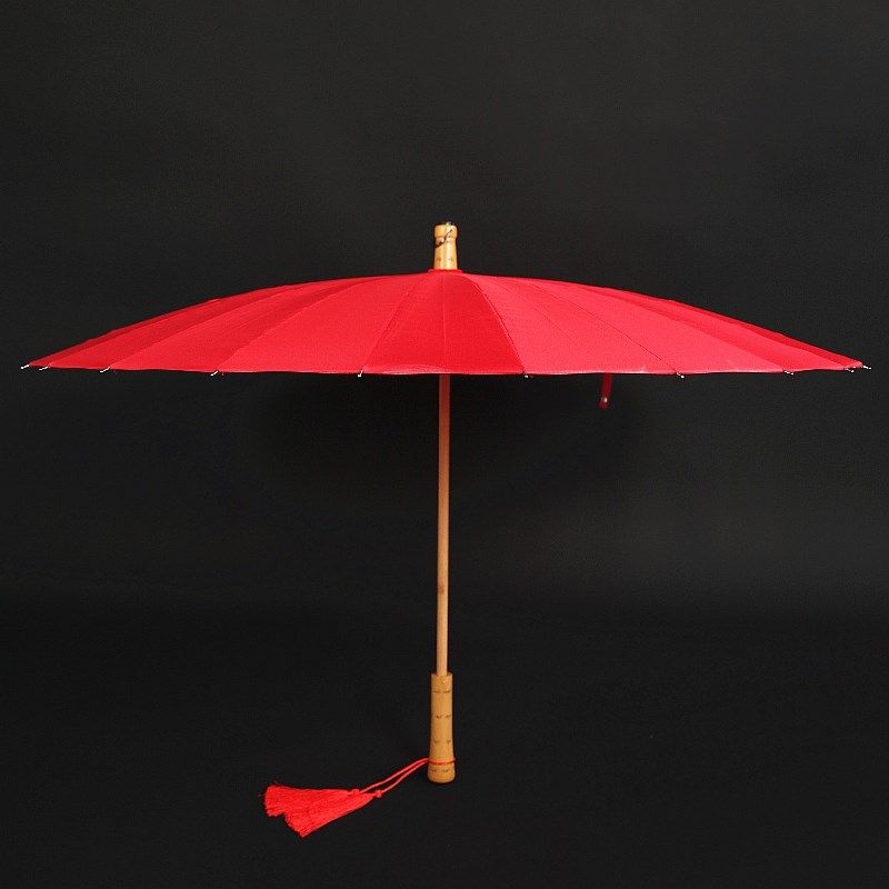 沛欣复古风雨伞国潮竹伞中国风流苏仿油纸伞24骨长柄伞可定制LOGO