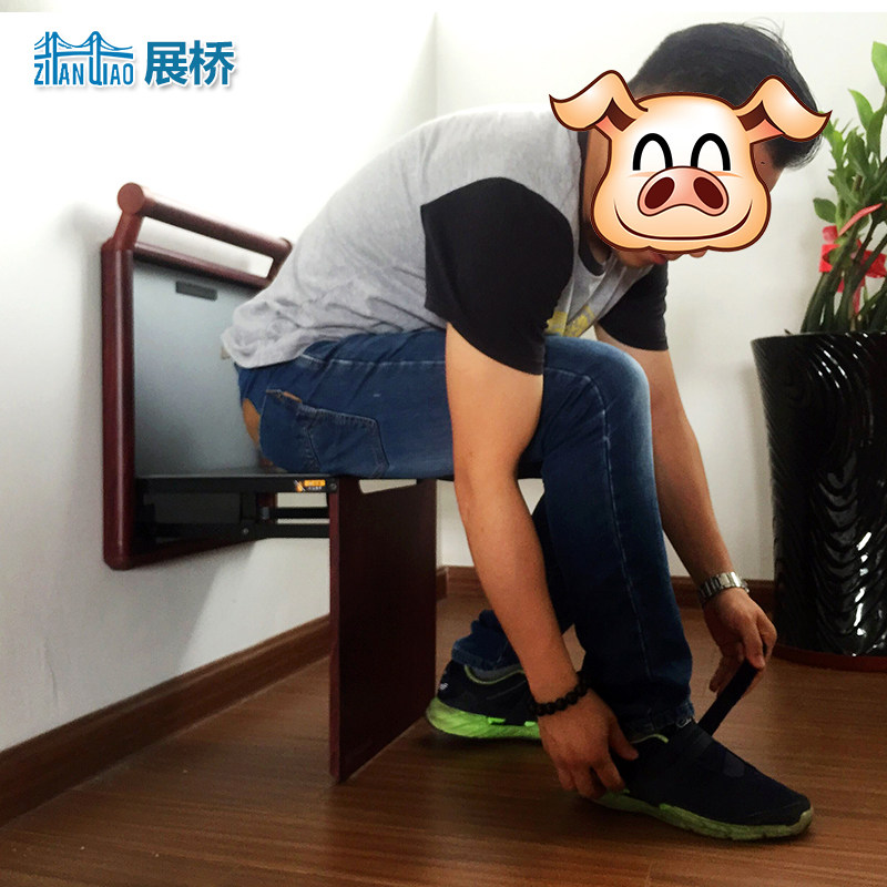 折叠换鞋凳壁挂墙式壁椅门口凳玄关椅穿鞋凳淋浴室凳金属折叠椅子