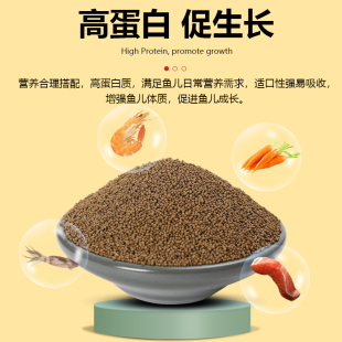 中国斗鱼饲料普叉鱼增色鱼粮泰国斗鱼小颗粒幼鱼曼龙上浮专用鱼食