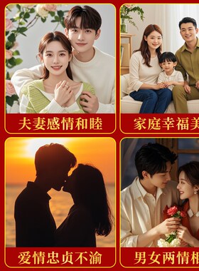 桃花崭鸳鸯隐形金属贴斩男女感情情侣夫妻幸福美满家庭和睦贴画