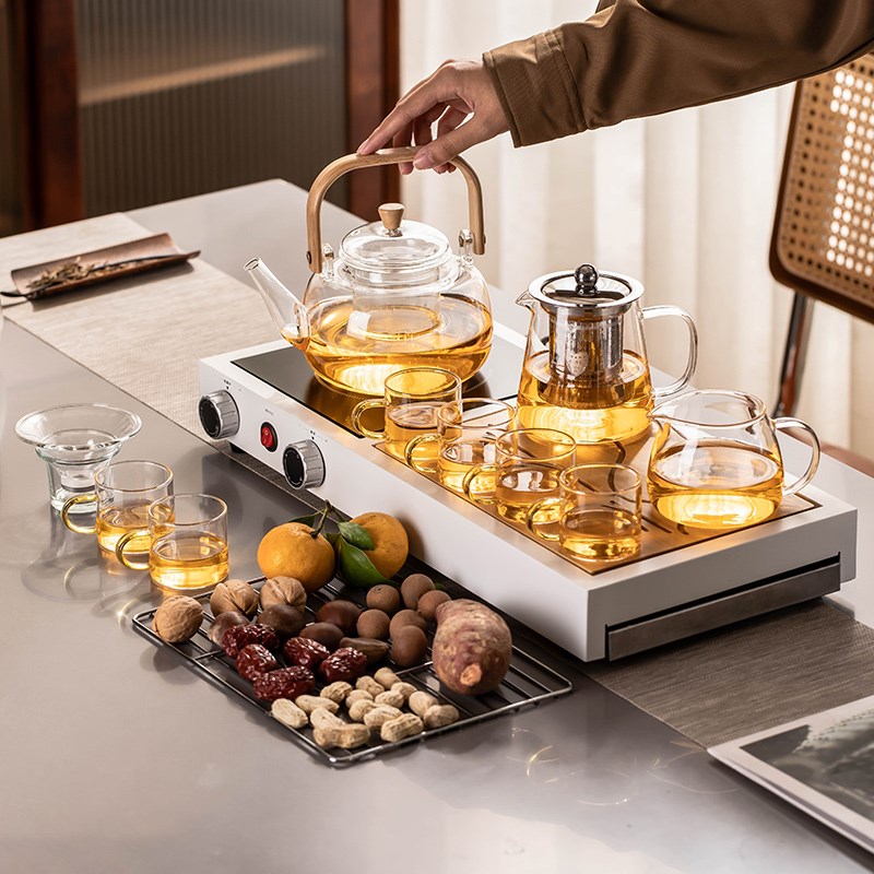 围炉煮茶电烤茶台茶具套装器具全套茶盘全自动一体煮茶壶2025新款
