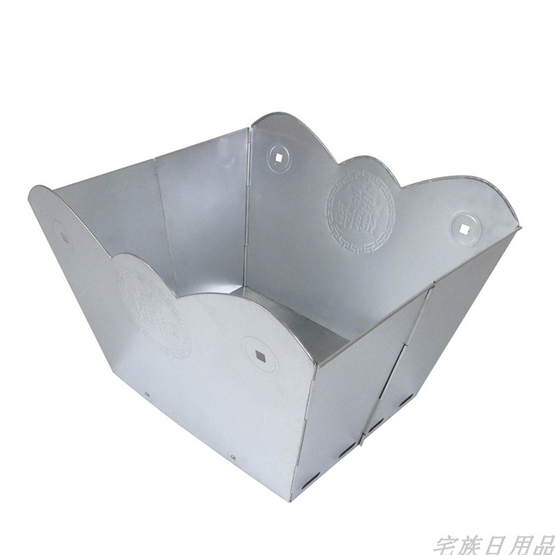 家用折叠烧纸钱化纸桶不锈钢元宝焚烧箱佛具聚宝盆化金炉器烧经桶