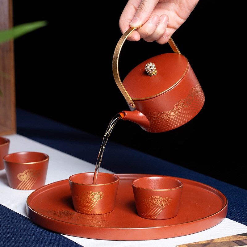 宜兴紫砂茶具套装功夫茶具家用泡茶壶品杯茶盘紫砂壶茶杯套组礼盒