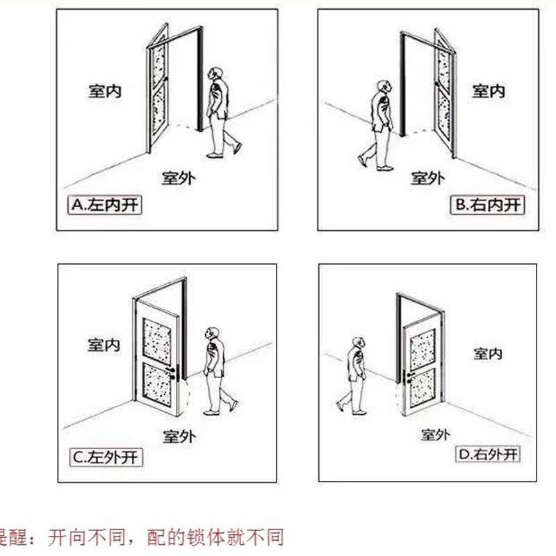 环形勾防盗门锁家用双勾环霸王锁体大铁门锁防撬圆柱锁体双快锁