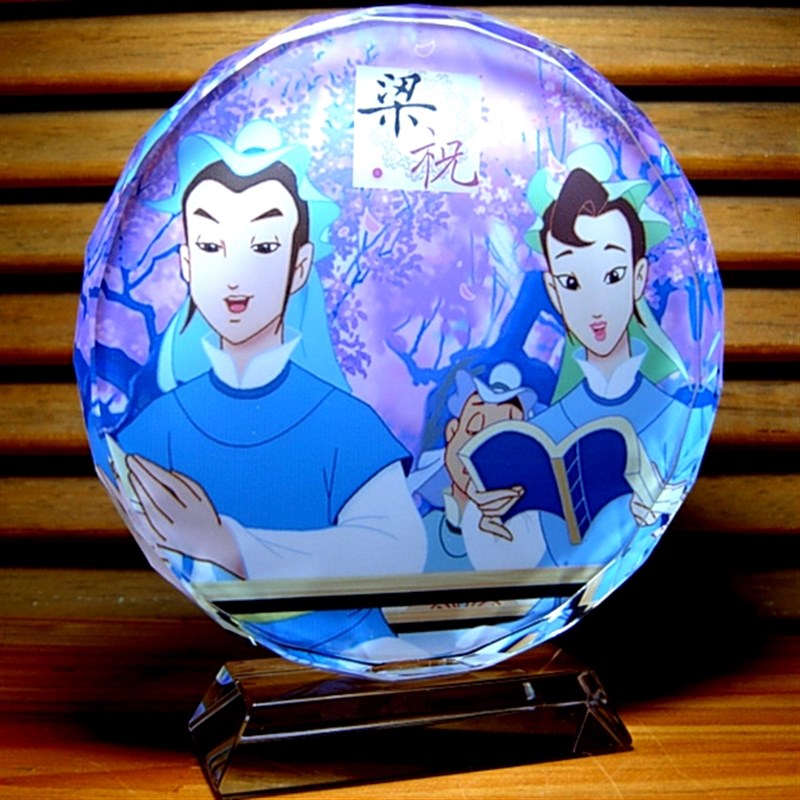 梁山伯与祝英台水晶模型人偶梁祝收藏品礼品装饰品摆设工艺品摆件