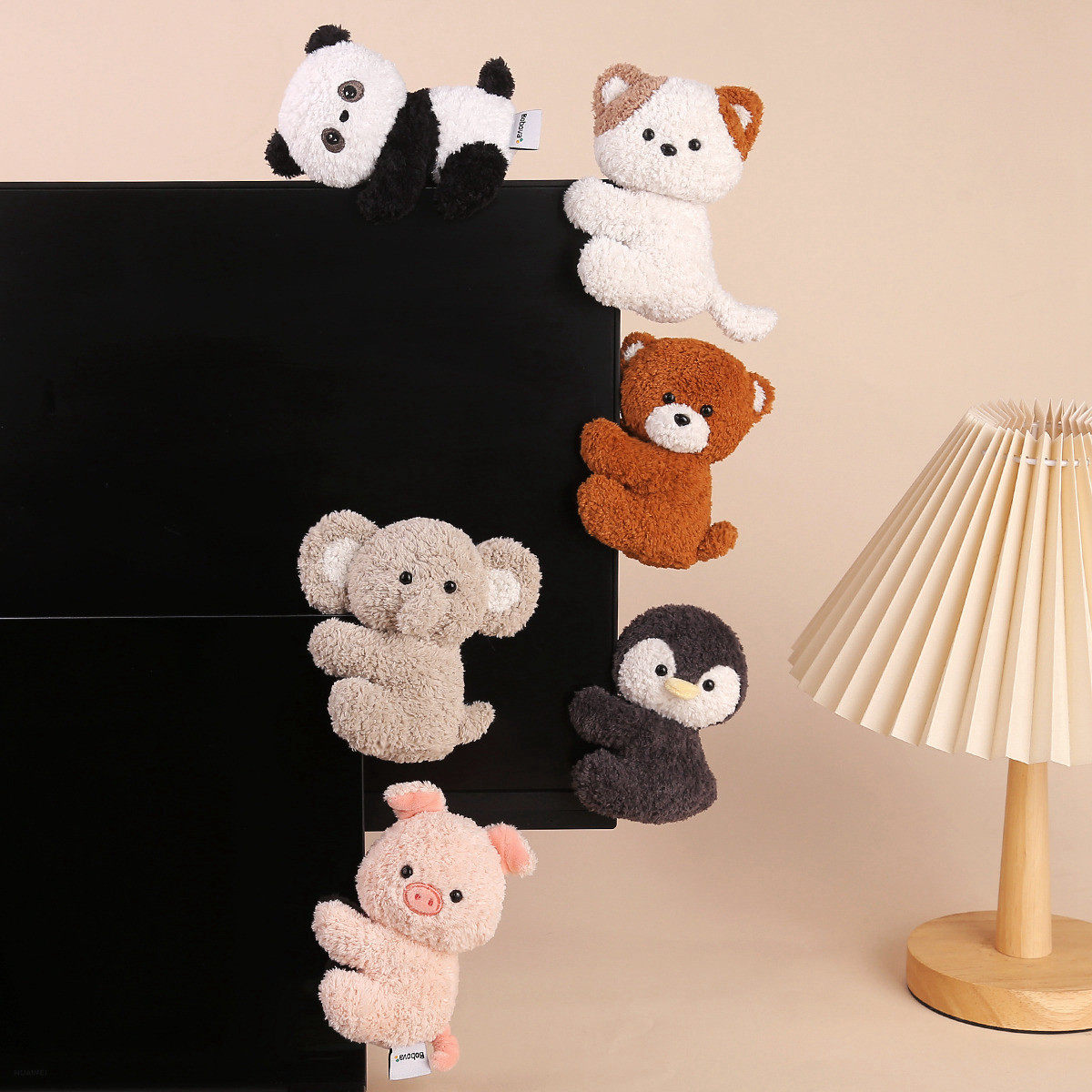 可爱动物毛绒玩具桌伴玩偶电脑搭子PP棉填充绒布公仔礼物