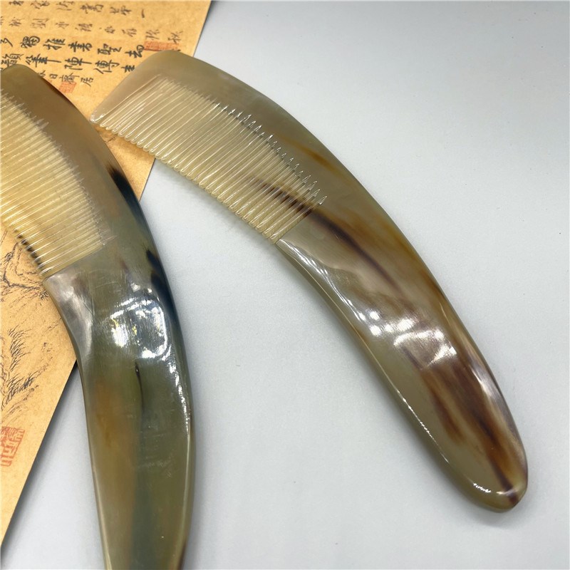 保真西藏手工天然牦牛角梳子家用防静电整角梳礼品男女按摩保健梳