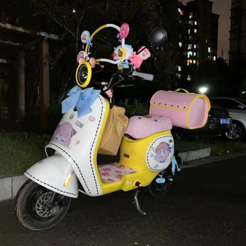 电动车尾箱通用复古大容量电瓶车踏板摩托车储物后备箱半盔尾包