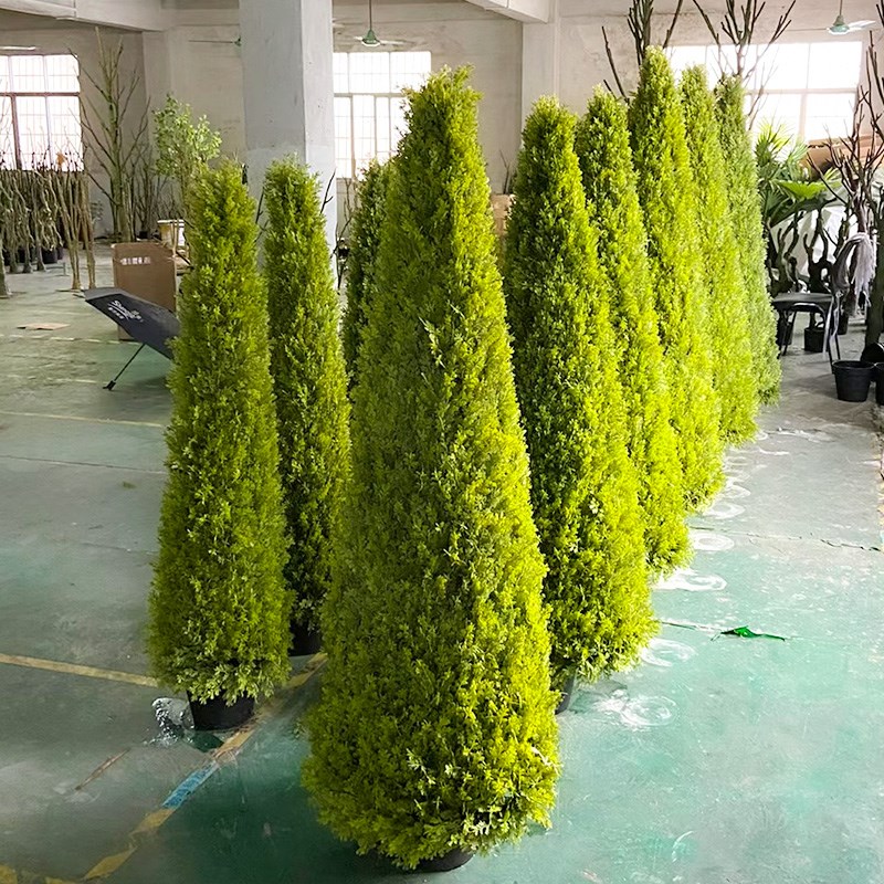 大型仿真松树绿植盆栽柏树青松圣诞假树植物室内门店装饰橱窗造景