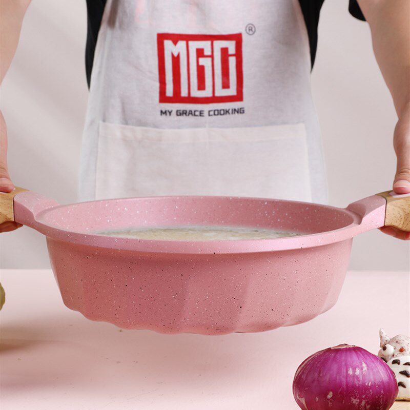 MGC鸳鸯锅小火锅锅麦饭石汤锅不粘锅家用电磁炉专用火锅盆一体锅