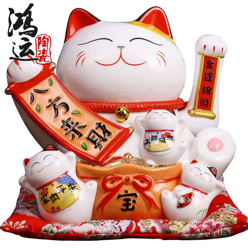 摇手招财猫摆件 大号金色电动摇手发财猫店铺开业 创意礼品