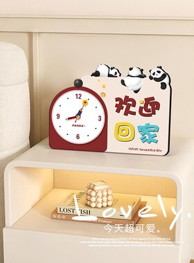 入户玄关桌面时钟小摆件创意家居装饰品钟表摆台式客厅座钟摆放式
