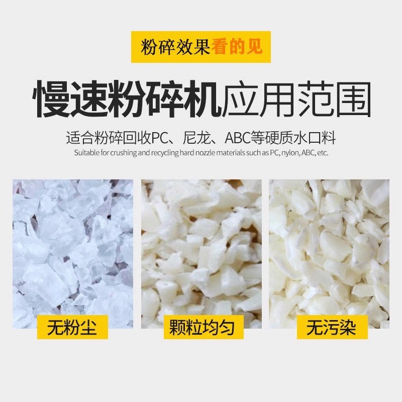 注塑水口料机边回收机慢速塑料粉碎机静音破碎自动回收上料慢速机